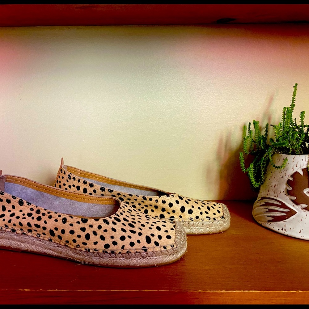 DOLCE VITA square toed cheetah espadrille flats